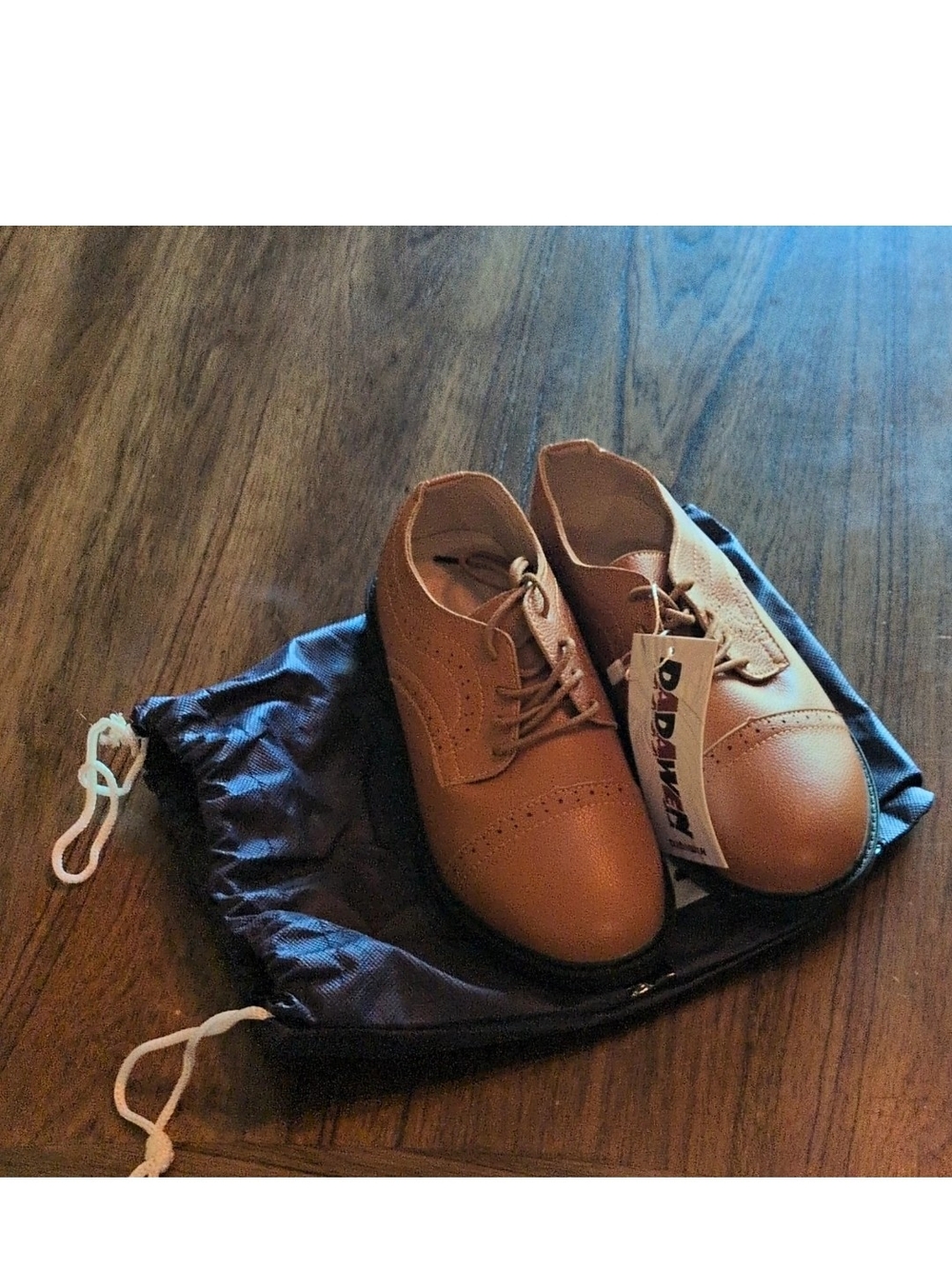 Classic Tan Kids Lace-Up Dress Shoes